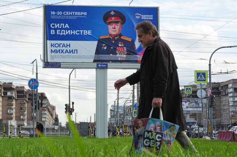 Die Kremlpartei Geeintes Russland erwartet nach dem Ausschluss der Oppositionspartei Jabloko erneut einen Sieg bei der Parlamentswahl. (Archivbild)