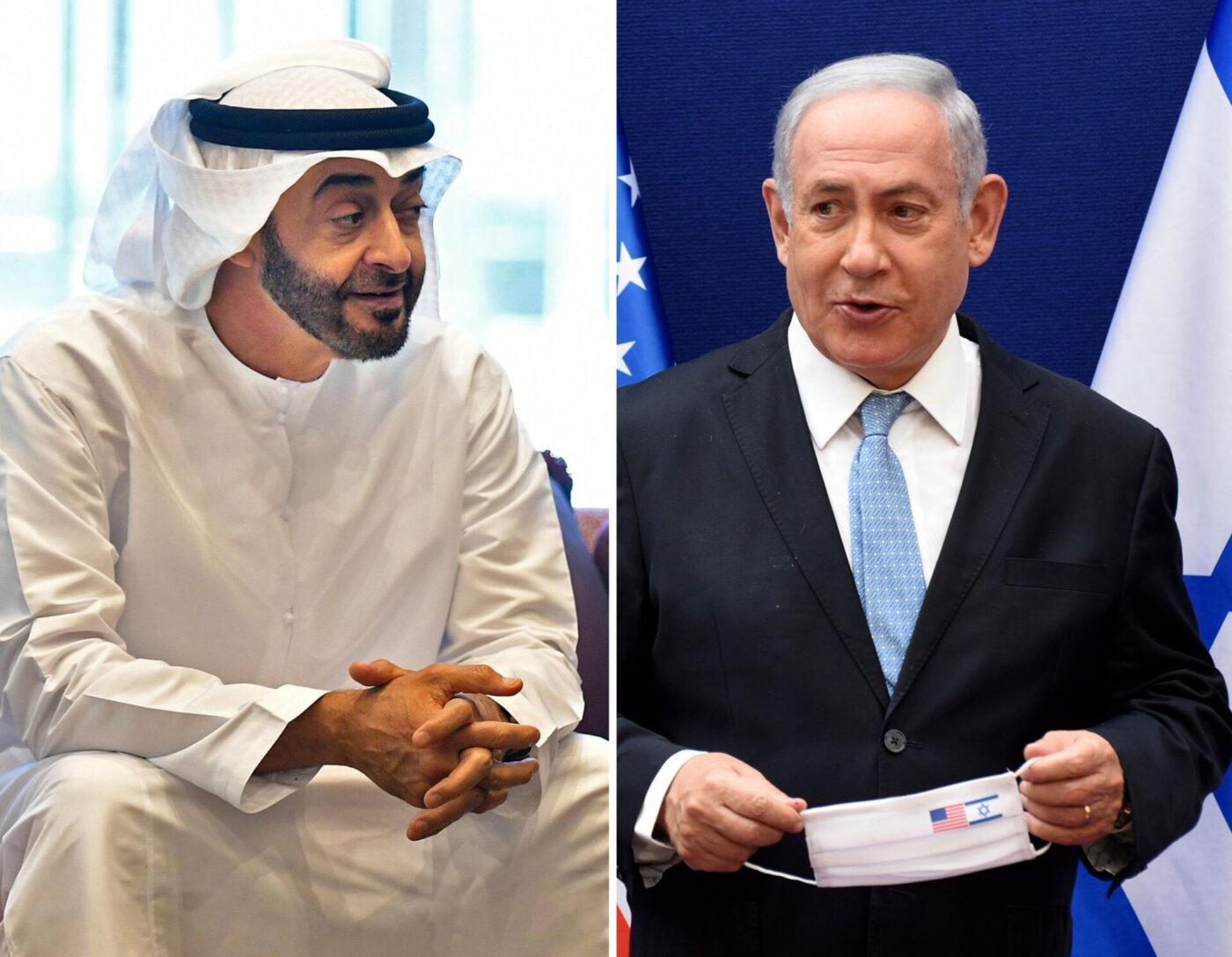 Der emiratische Präsident Mohammed bin Sajid (l) und der israelische Ministerpräsident Benjamin Netanjahu. (Archivbilder)