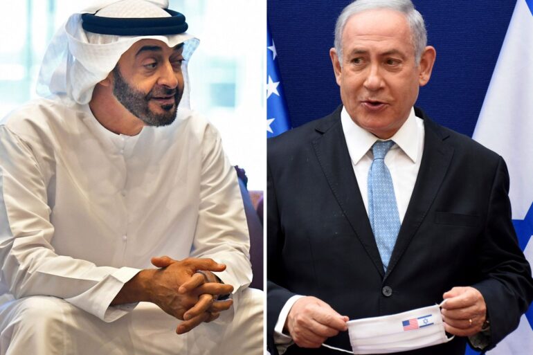 Der emiratische Präsident Mohammed bin Sajid (l) und der israelische Ministerpräsident Benjamin Netanjahu. (Archivbilder)