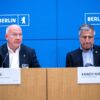 Kai Wegner (links), Regierender Bürgermeister Berlins, und der Olympiabeauftragte Kaweh Niroomand erklärten das Aus der Berliner Bewerbung.