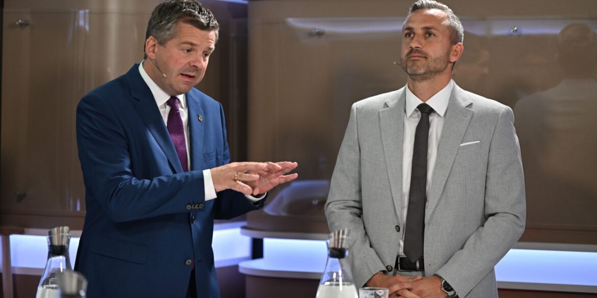 Der eine will Regierungschef bleiben, der andere will es werden: Sven Schulze und Ulrich Siegmund. (Archivbild)