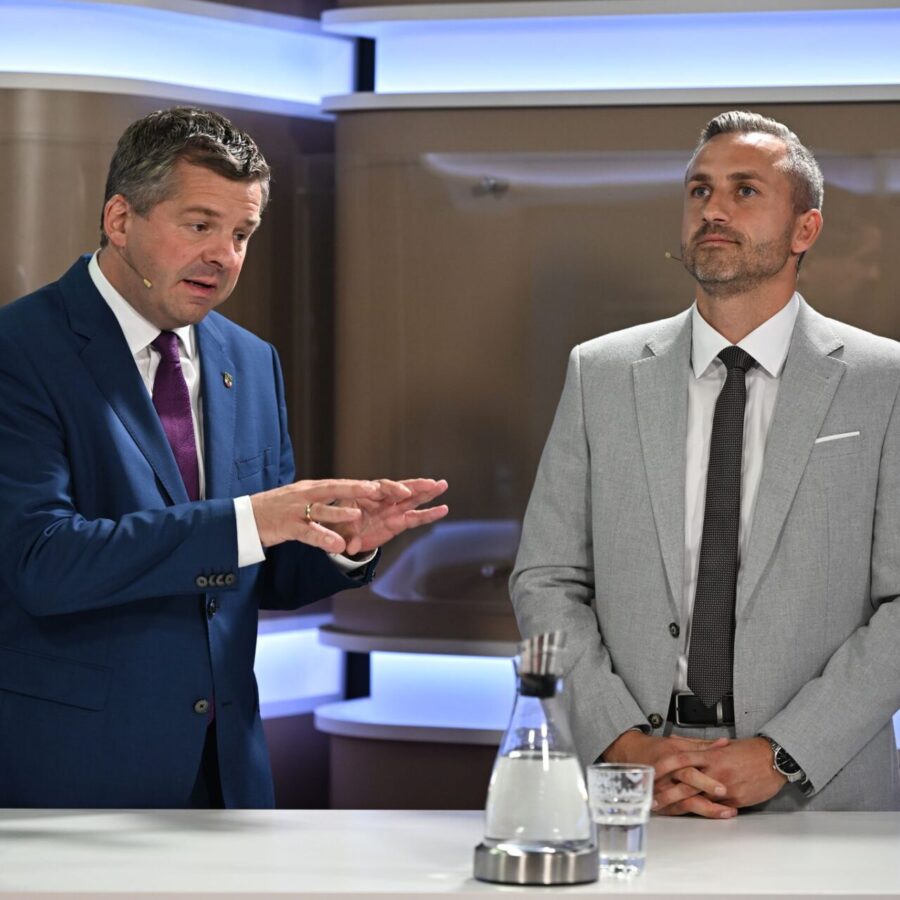 Der eine will Regierungschef bleiben, der andere will es werden: Sven Schulze und Ulrich Siegmund. (Archivbild)