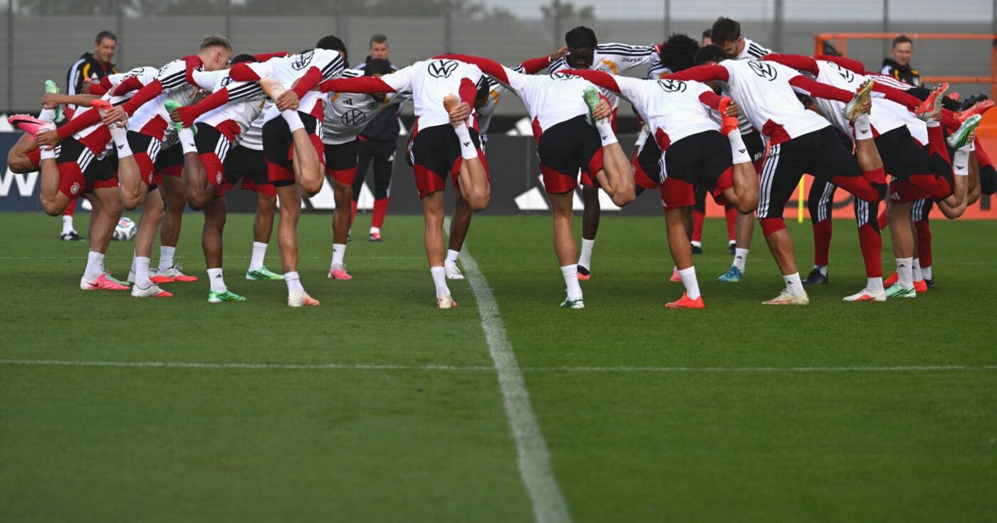 Aufwärmen bei der Nationalmannschaft
