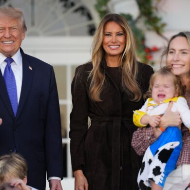 US-Präsident Donald Trump und First Lady Melania Trump bei einer Halloween-Veranstaltung.
