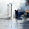 Bei den Protesten in Tirana gab es chaotische Szenen.