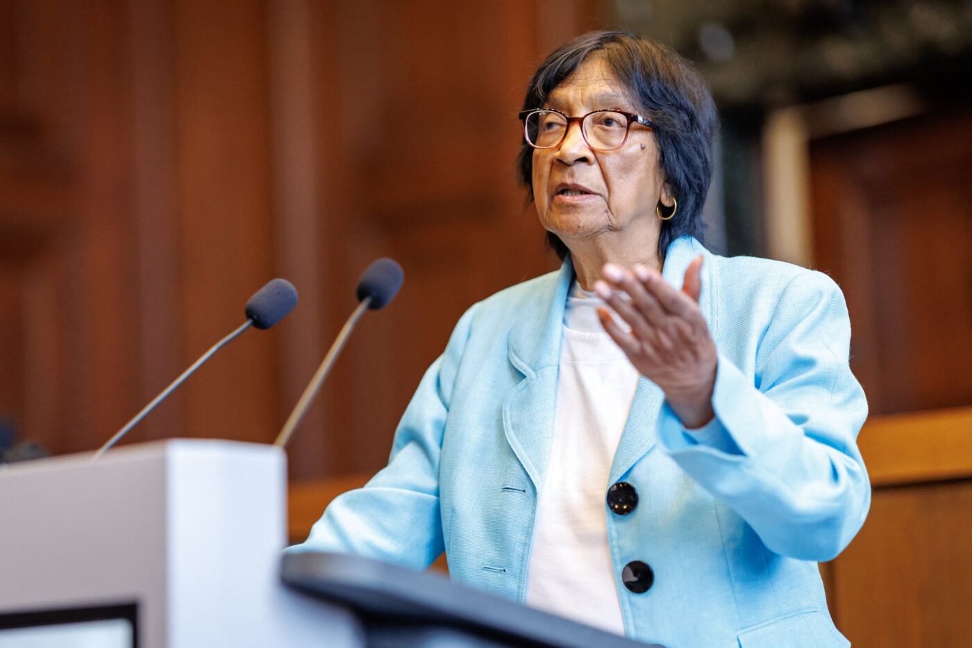 Navi Pillay erhält Friedensnobelpreis 2026 und gibt eine Pressekonferenz beim Nuremberg Forum